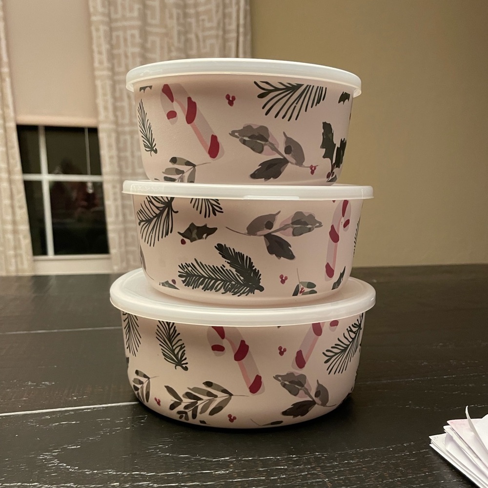 Patina Vie set 3 christmas bamboo containers